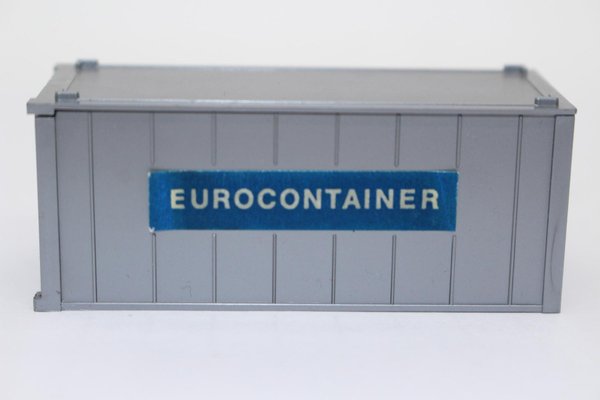 cw175, Alter WIKING 20 ft. Container Papieraufkleber EUROCONTAINER Alucontainer in silber