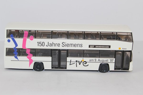 bu4078, Alter WIKING BUS Siemens MAN D 89 Berliner Doppeldecker Werbemodell Neuwertig OVP 1:87
