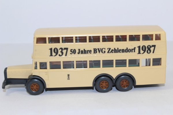 bu4085, TOP RAR Alter WIKING BUS 50 Jahre BVG Zehlendorf Werbemodell D 38 Berliner Doppeldecker 1:87