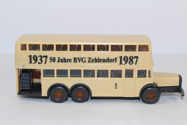 bu4085, TOP RAR Alter WIKING BUS 50 Jahre BVG Zehlendorf Werbemodell D 38 Berliner Doppeldecker 1:87