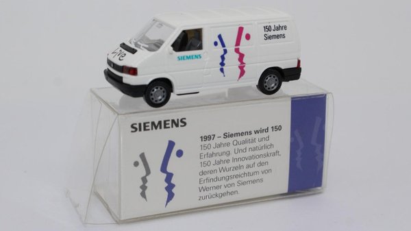 wr2423, TOP RAR Alter WIKING VW T4 Bus Kastenwagen 150 Jahre Siemens Werbemodell Neuwertig GK 59c