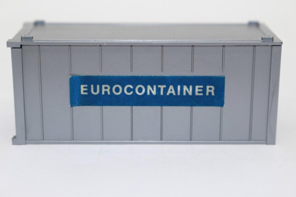 cw179, Alter WIKING 20 ft. Container Papieraufkleber EUROCONTAINER Alucontainer in silber