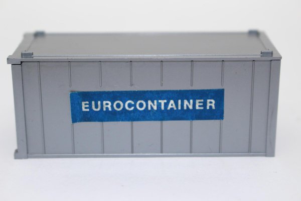 cw185, Alter WIKING 20 ft. Container Papieraufkleber EUROCONTAINER Alucontainer in silber