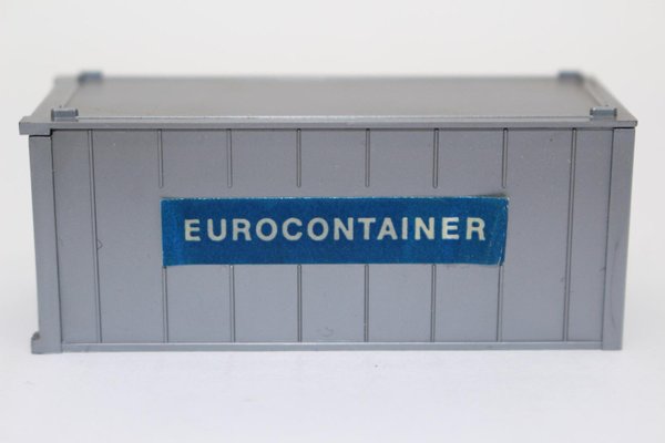 cw184, Alter WIKING 20 ft. Container Papieraufkleber EUROCONTAINER Alucontainer in silber