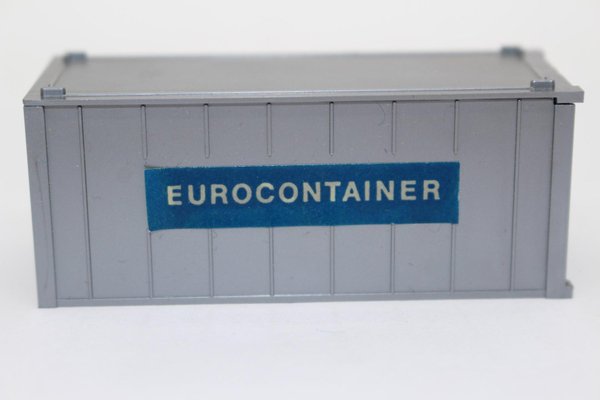 cw182, Alter WIKING 20 ft. Container Papieraufkleber EUROCONTAINER Alucontainer in silber