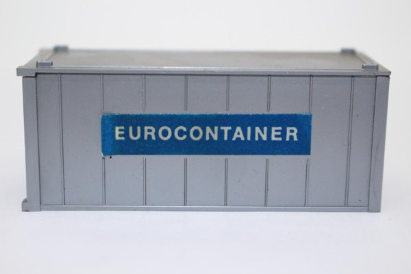 cw173, Alter WIKING 20 ft. Container Papieraufkleber EUROCONTAINER Alucontainer in silber